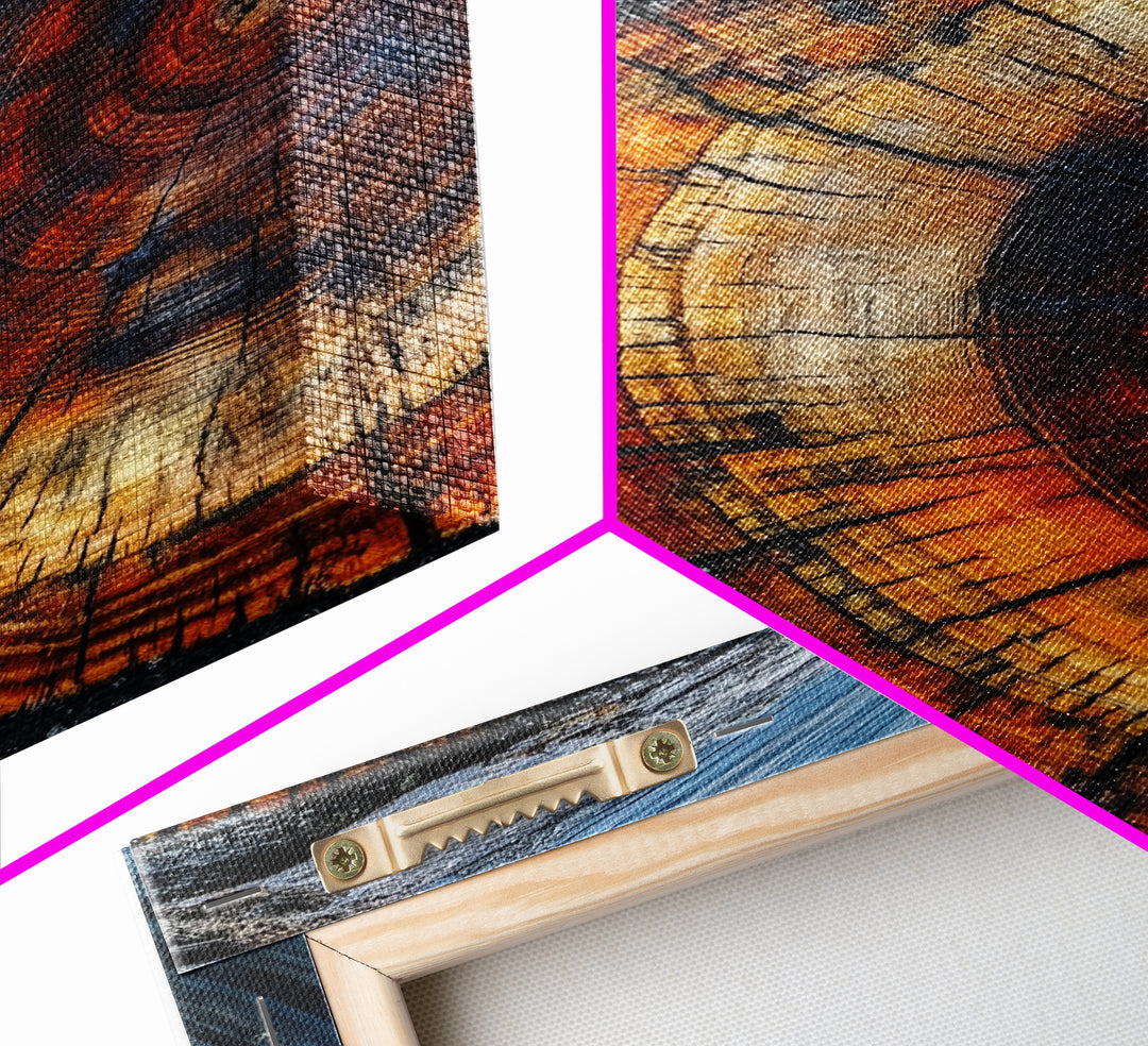 Canvas Print With Wood Frame - Tree Rings - Vertical Wall Art - Boho Minimalist Modern Farmhouse Decor - Rustic Art - Contemporary Art