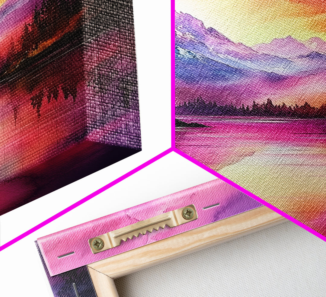 Cute Fantasy Landscape Wall Art Canvas Print, Nursery Decor, Kid's Room Wall Art, Home Decor For Girl's Dorm