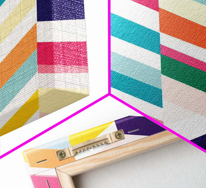 Pastel Chevrons Wall Art, Framed Canvas Print, Wood Framed Wall Art, Framed Wall Art, Gift Idea, Home Decor