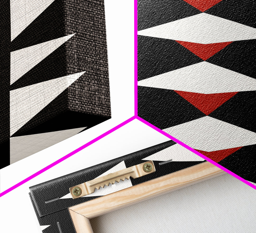 Arrow Panel Canvas Print, Boho Art, Wood Panel Canvas, Terracotta Art, Aztec Art, Retro Mid Century Modern Geometric Wall Art