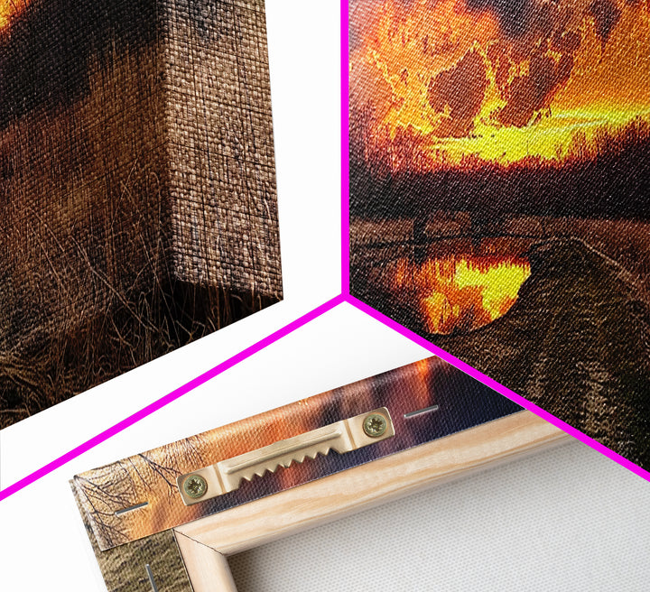 Country Roads, Framed Canvas Print, East Texas Photography Style Wall Art, Panoramic Wall Art, Rustic Farmhouse Decor