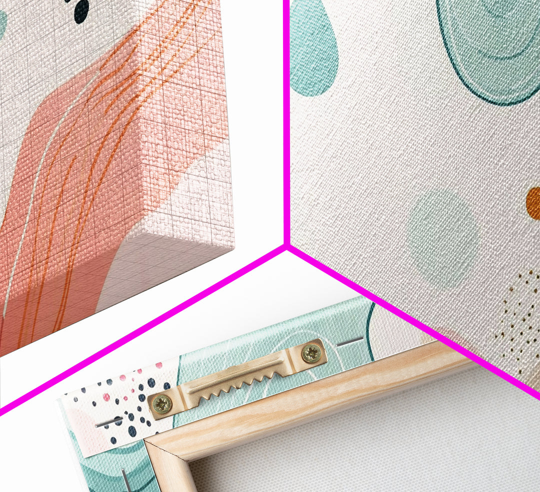 Abstract Retro Style 90s Inspired Wall Art, Modern Art on White Background