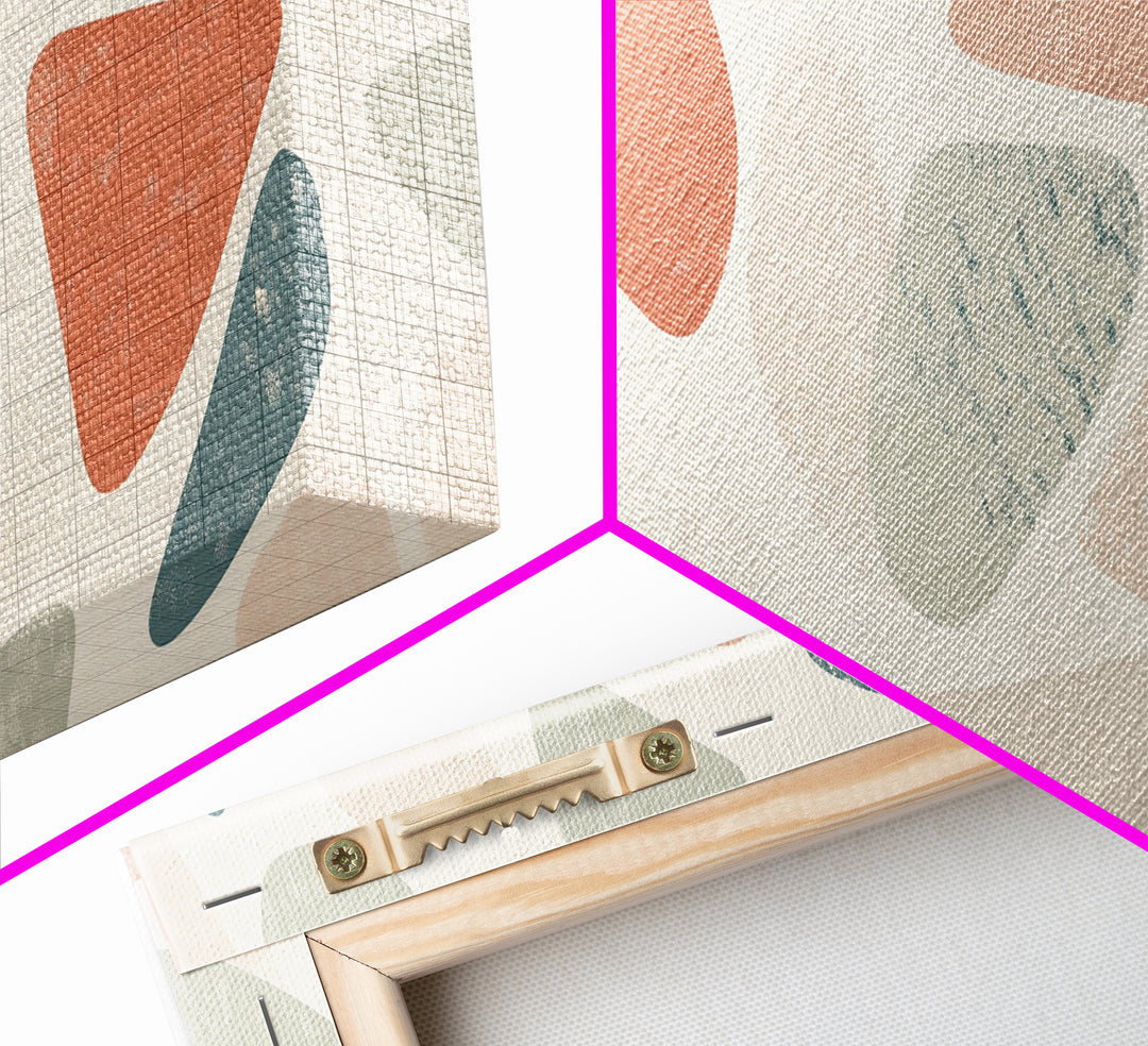 Abstract Shapes Geometric Wall Art Canvas Print, MCM Style Home Decor, Above Sofa Art Home Decor