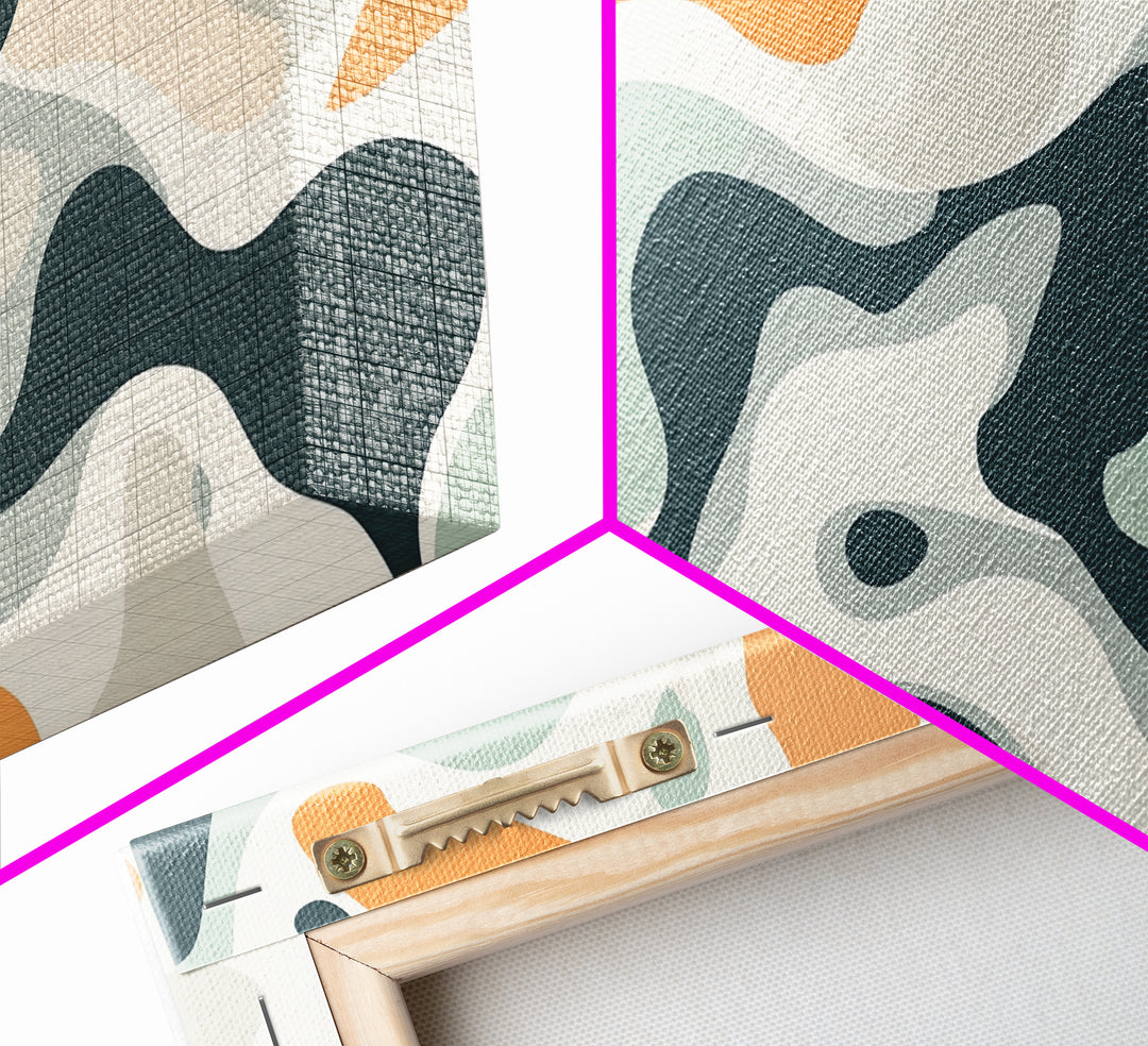 Abstract Camo Pattern Wall Art Framed Canvas Print, Man Cave Decor, Gift For Him, Retro Modern Abstract Art