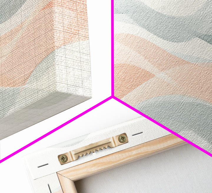 Retro Wall Art MCM Inspired Abstract Art, Mid-Century Modern Art, Retro Geometric Art, Ocean Waves, Modern Abstract Pastel Painting