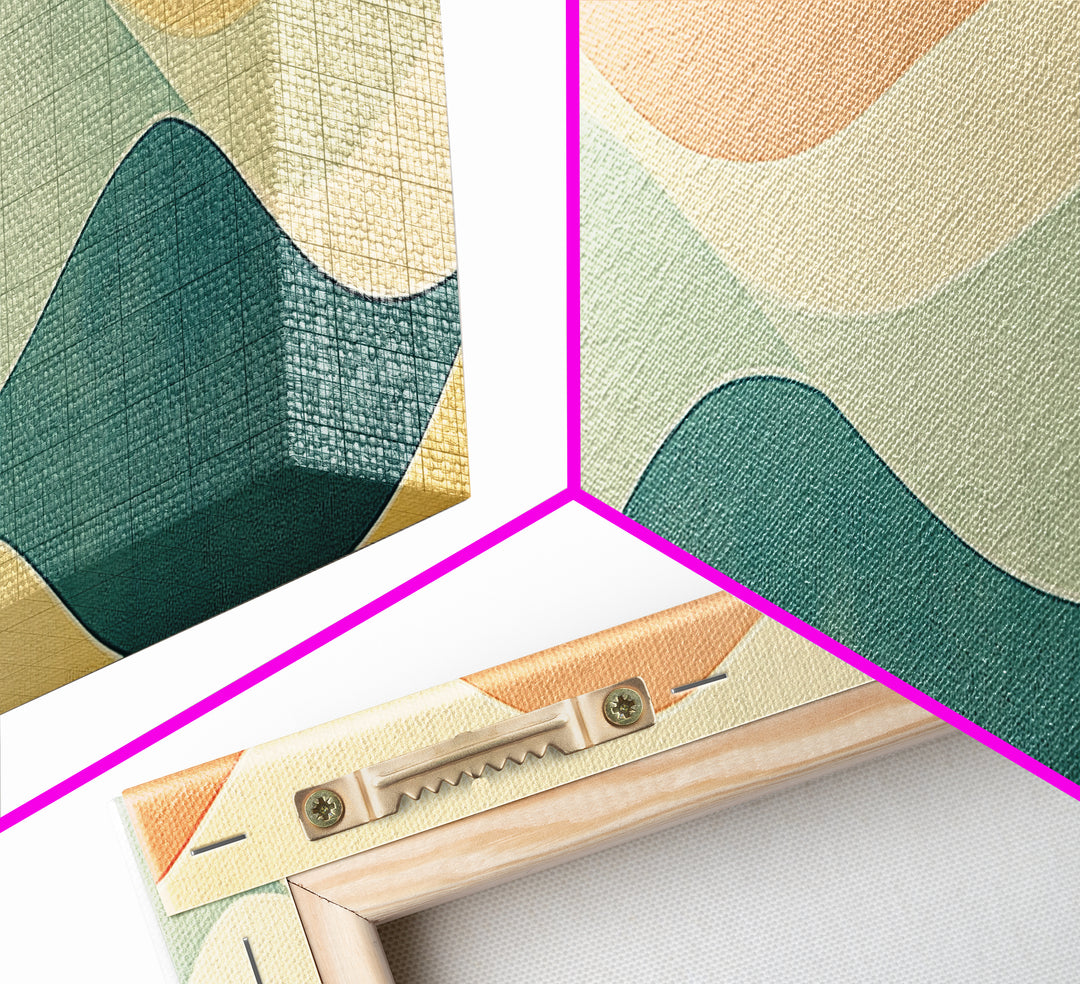 Pastel Abstract Aerial Geometric Giclee Art Print, Large Mid Century Modern Wall Art, Minimalist Decor For Living Room Above SOfa
