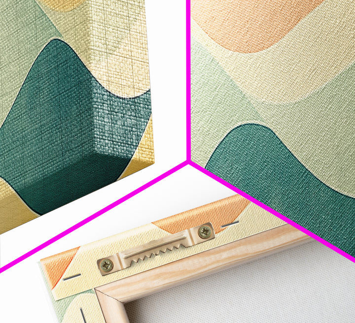 Pastel Abstract Aerial Geometric Giclee Art Print, Large Mid Century Modern Wall Art, Minimalist Decor For Living Room Above SOfa