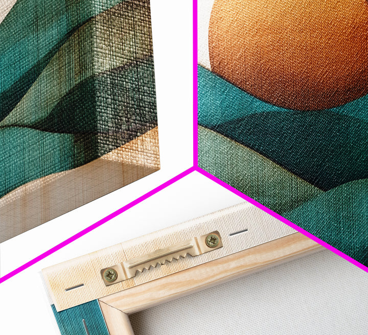 Abstract Minimalist Art Deco Landscape Canvas Print, Boho Home Decor, Bohemian Wall Art, Tiny House Wall Art