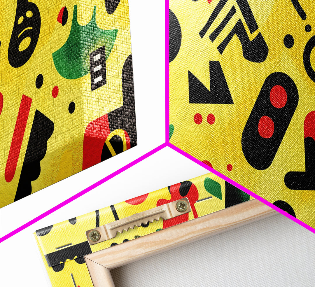 Boy's Room Or Nursery Room Wall Art Framed Canvas Print, Retro 90s Style Wall Art, Kid's Room Wall Art