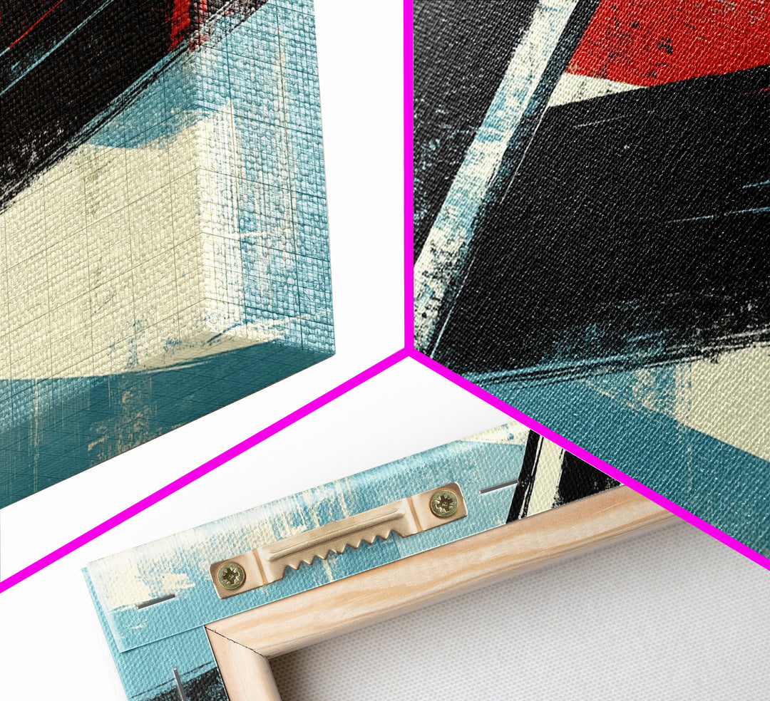 Brush Strokes - Canvas Print - Midcentury Modern Wall Art - Wood Framed Art - Home Decor