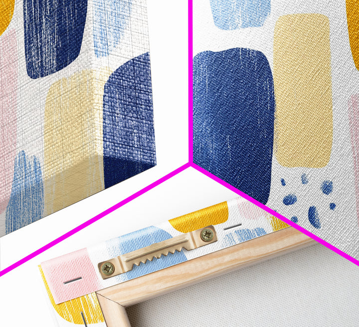 Abstract Painting Print, Wood Framed Wall Art, Preppy Decor, Girl's Dorm Room Wall Art, Apartment Decor