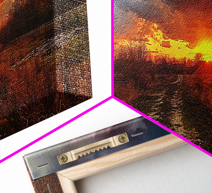 Dirt Roads Framed Canvas Print, Wood Framed Wall Art, Photography Style landscape art, ready to hang wall art home decor