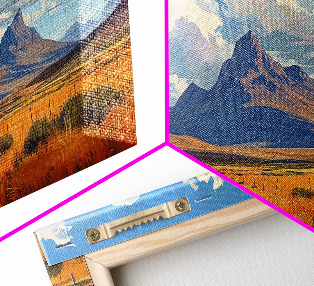 Desert Dirt Roads Framed Canvas Wall Art, Beautiful Arizona Day, Desaturated Wall Art, Rustic Farmhouse Decor, Southwestern Pueblo Art