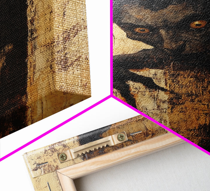 Demon Painting Print, Dark Macabre Wall Art, Original Satyr Painting, Witchy Decor, Wall Art For Witches, Witch Familiar Painting