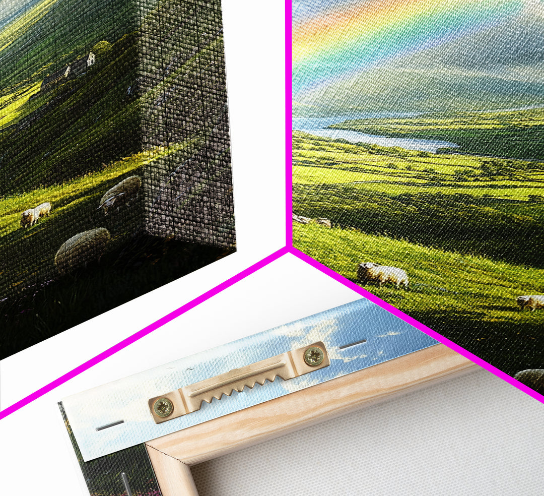 A Rainbow Over Ireland, Ireland Landscape Painting Print, Irish Decor, Ireland Wall Art, Ireland Inspired Home Decor