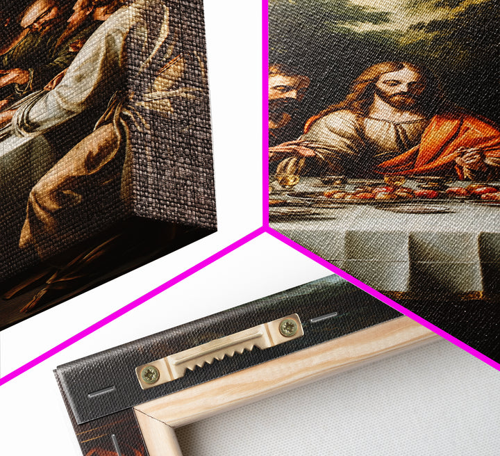 Last Supper Wall Art, Framed Canvas Print, Christmas Decor, Christian Decor, Oil Painting Of The Last Supper