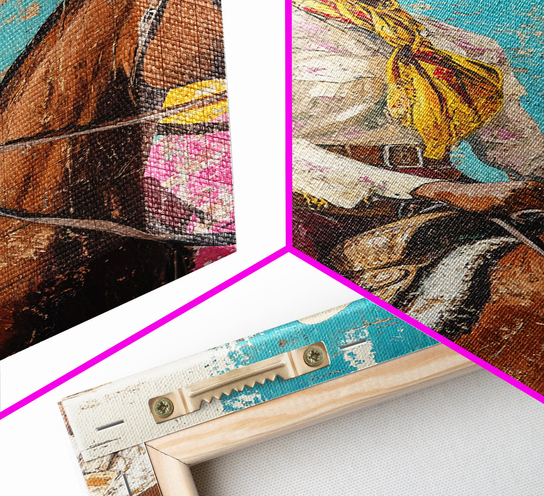 Black Cowgirl Painting Print, Rustic Modern Farmhouse, Afrocentric Wall Art, Southwestern Home Decor