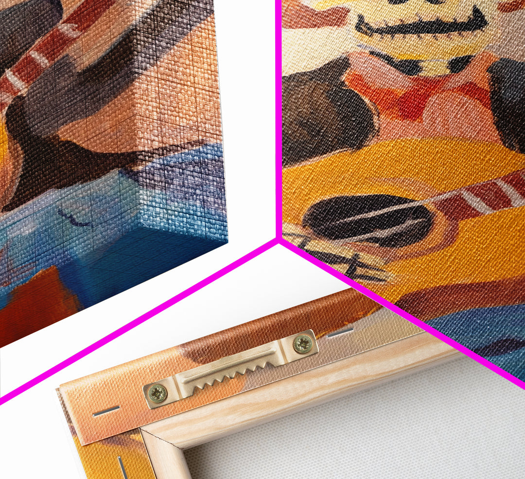 Chicano Cowboy Guitarist Canvas Print - Tejano Wall Art - Mexicano Home Decor - Mexican Style Cultural Artwork