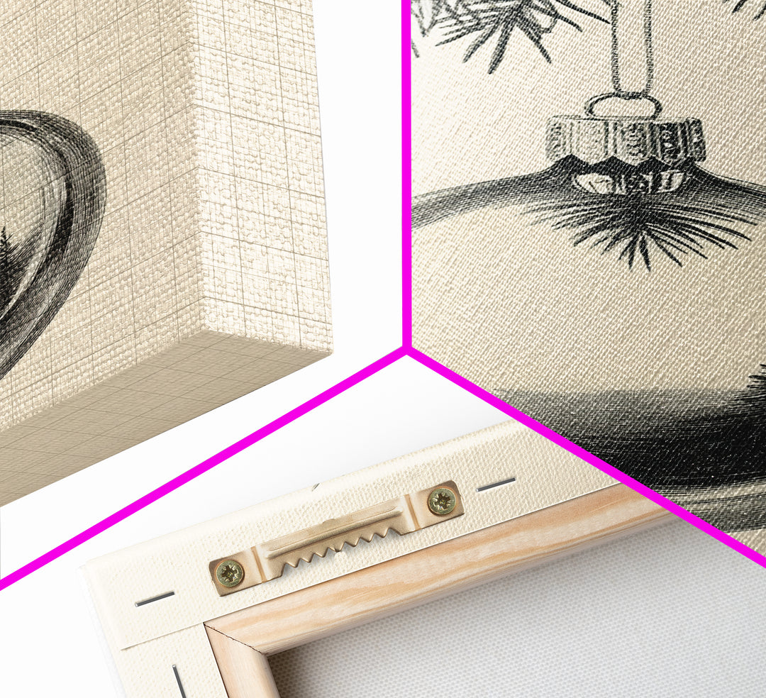 Christmas Tree Ornament Canvas Print, Retro Home Decor, Boho Christmas