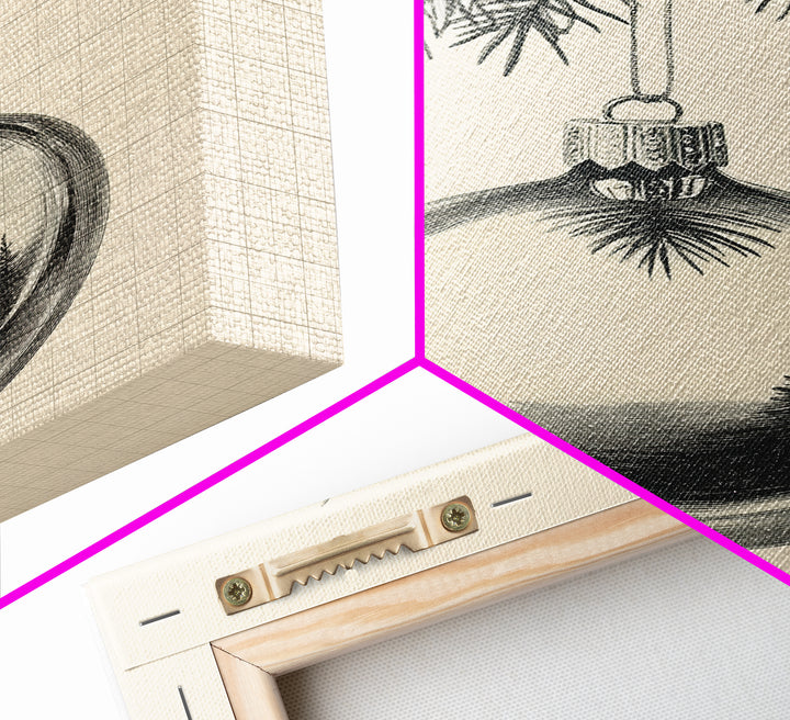 Christmas Tree Ornament Canvas Print, Retro Home Decor, Boho Christmas