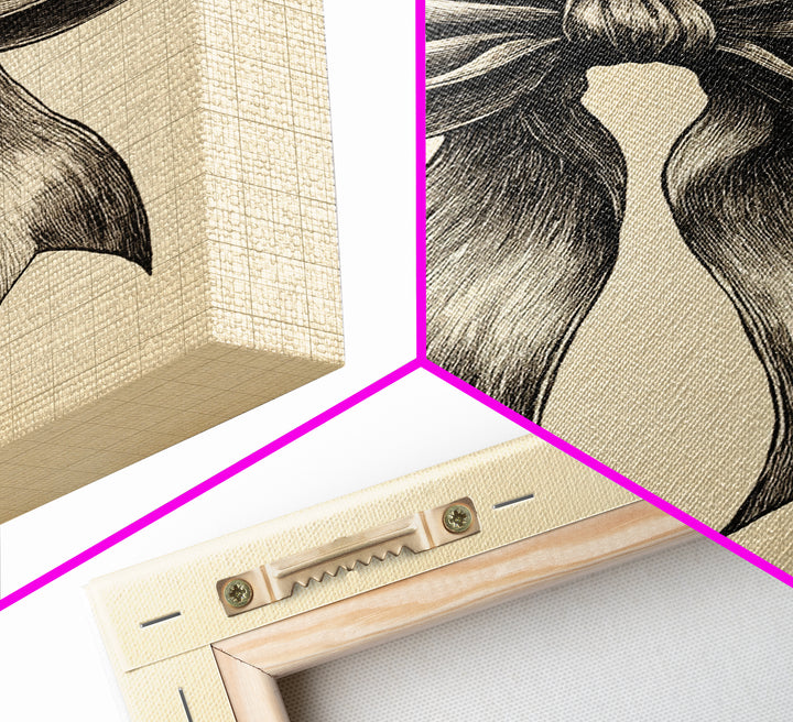 Boho Christmas Bow Canvas Print - Framed Canvas - Minimalist Christmas Art - Boho Christmas Art - Rustic Christmas Art