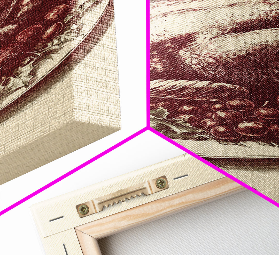 Christmas Turkey Canvas Print - Framed Canvas - Minimalist Christmas Art - Boho Christmas Art - Rustic Christmas Art