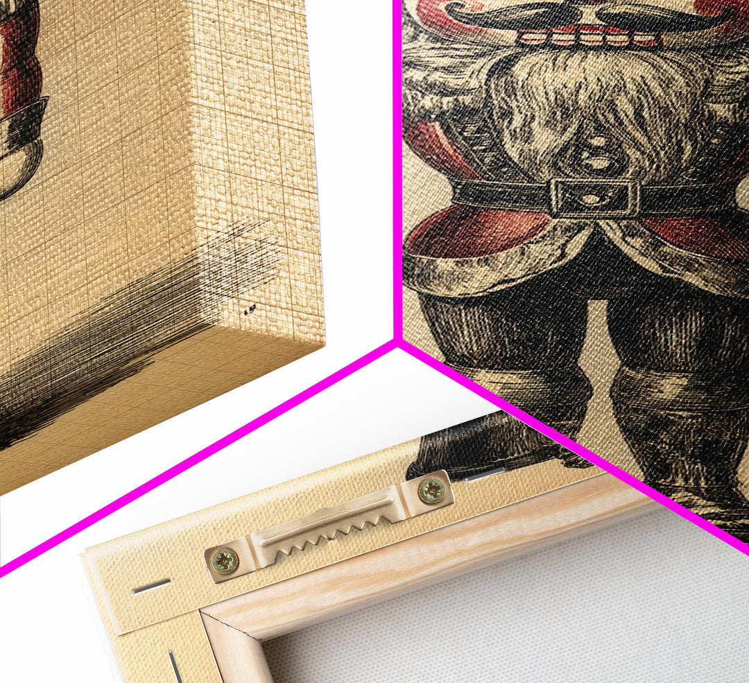 Christmas Nutcracker Canvas Print - Framed Canvas - Minimalist Christmas Art - Boho Christmas Art - Rustic Christmas Art