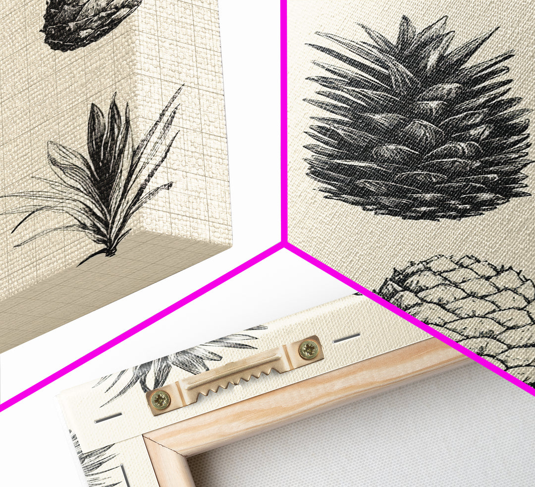 Christmas Pine Cones Canvas Print - Framed Canvas - Minimalist Christmas Art - Boho Christmas Art - Rustic Christmas Art - Pinecone Painting