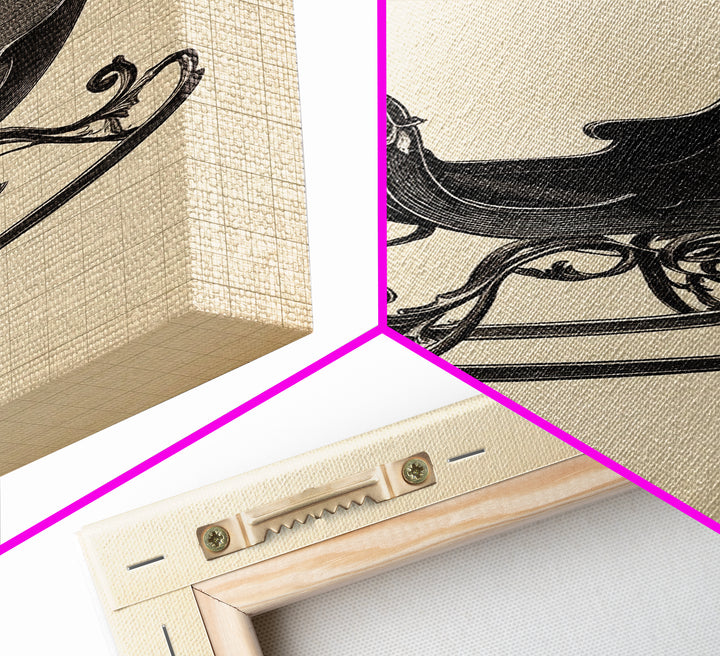 Christmas Sleigh Canvas Print - Framed Canvas - Minimalist Christmas Art - Boho Christmas Art - Rustic Christmas Art