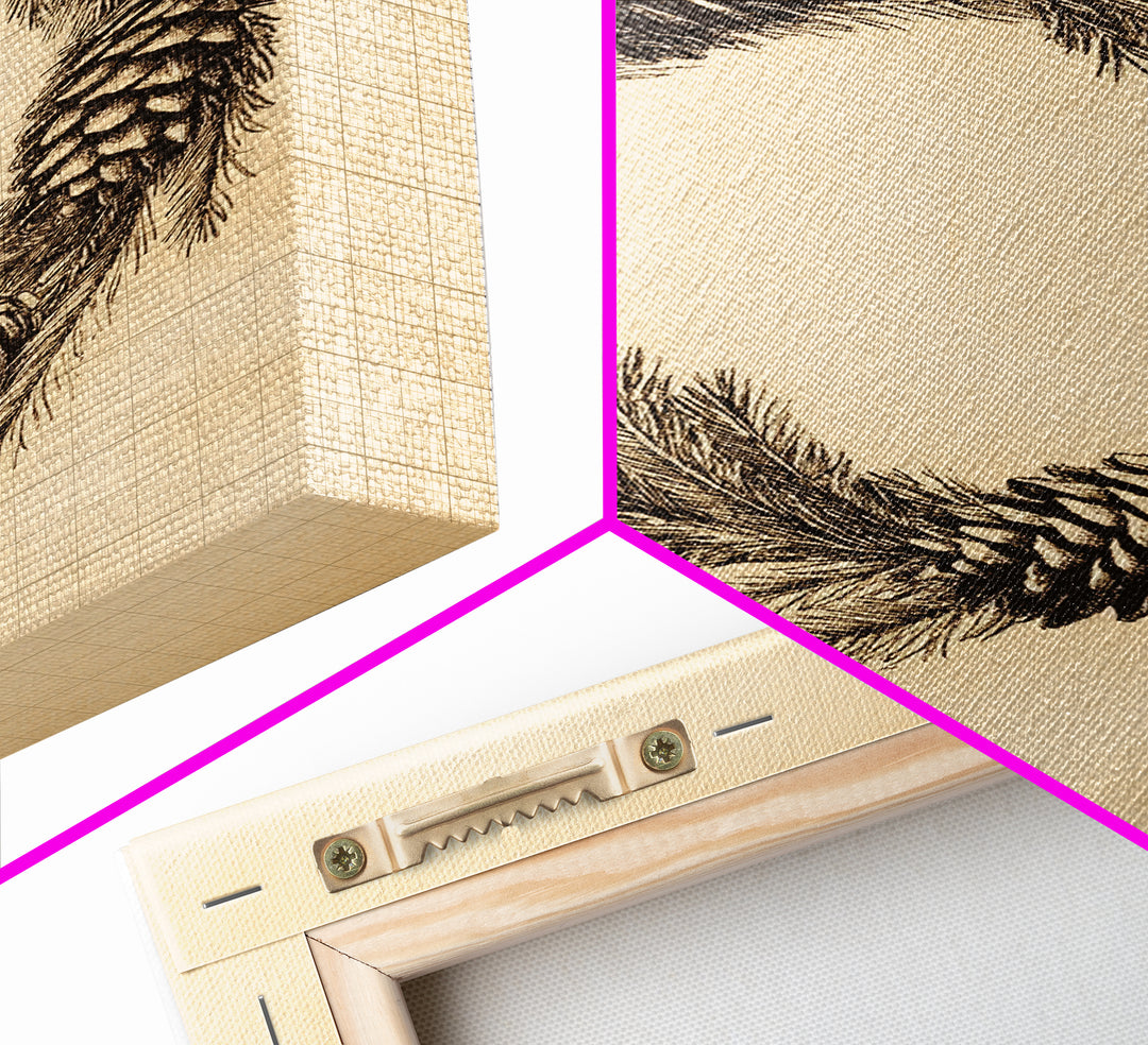 Christmas Wreath Canvas Print - Framed Canvas - Minimalist Christmas Art - Boho Christmas Art - Rustic Christmas Art