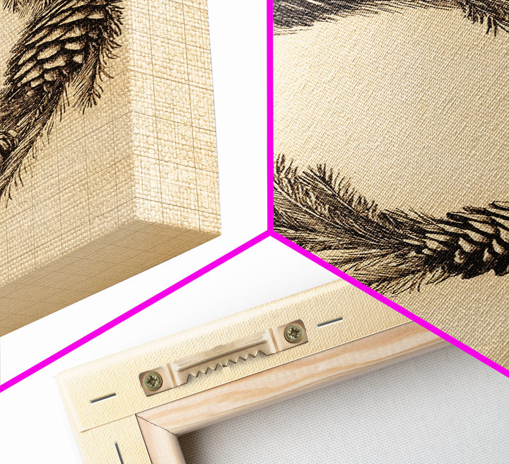 Christmas Wreath Canvas Print - Framed Canvas - Minimalist Christmas Art - Boho Christmas Art - Rustic Christmas Art