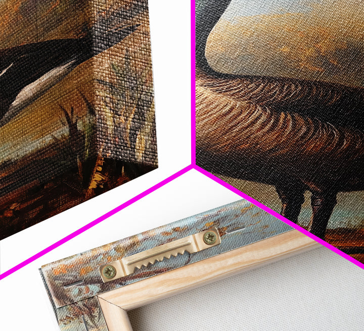 Rustic Cabin Wall Art, Goose Painting Framed Canvas Print, Rustic Farmhouse Wall Art, Guest Room Decor, Traditional American Art