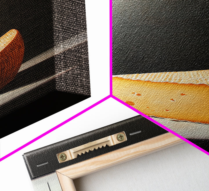 Cheese Art - Kitchen Wall Art - Framed Canvas Print - Kitchen Decor - Rustic Kitchen, Farmhouse Kitchen Wall Art - Cheese Oil Painting