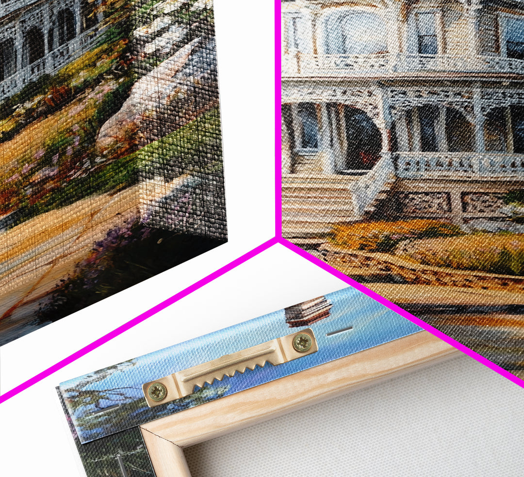 Cape Code Style House Painting Print, Nautical Decor, Maine Oil Painting, Beach House Wall Art