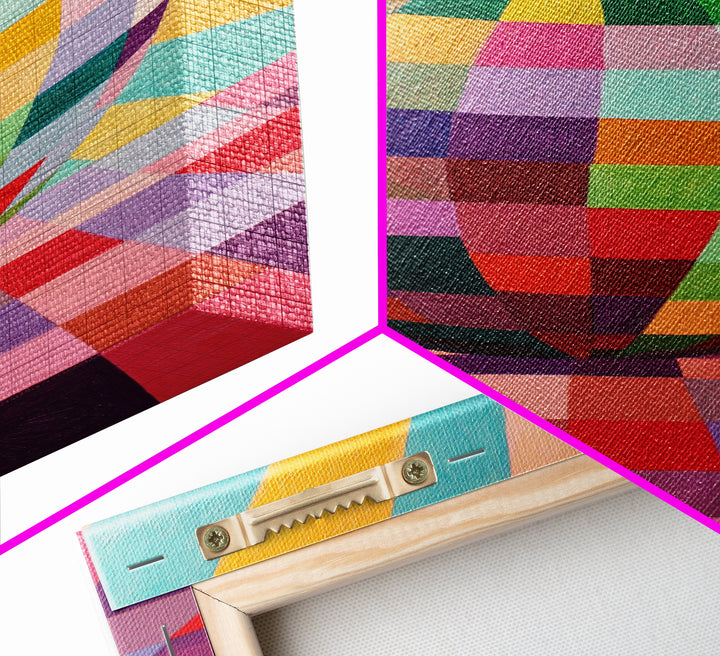 Abstract Disco Ball Painting Canvas Print, Wood Framed Art, Original Art, Disco Ball Art, Disco Ball Poster, Rainbow Disco Ball