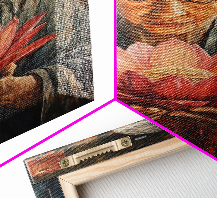 Bahai Wall Art Framed Canvas Print, Retro Abstract Wall Art, Living Room Decor