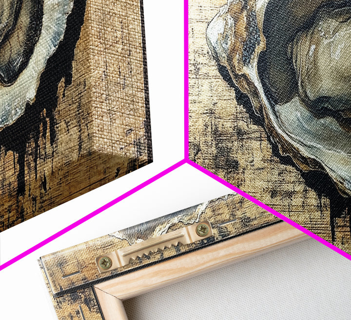 Extra Wide Panoramic Print of an Oyster, Wabi Sabi Minimalist Wall Art, Kitchen Home Decor, Kitchen Art, Wall Art for Dining Room