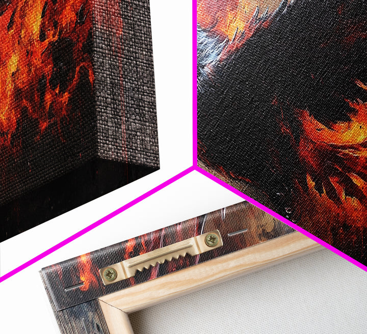 Panoramic Phoenix Painting Print, Phoenix Wall Art, Framed Canvas Art, Phoenix Painting, Phoenix Decor, Rebirth, Trendy Wall Art