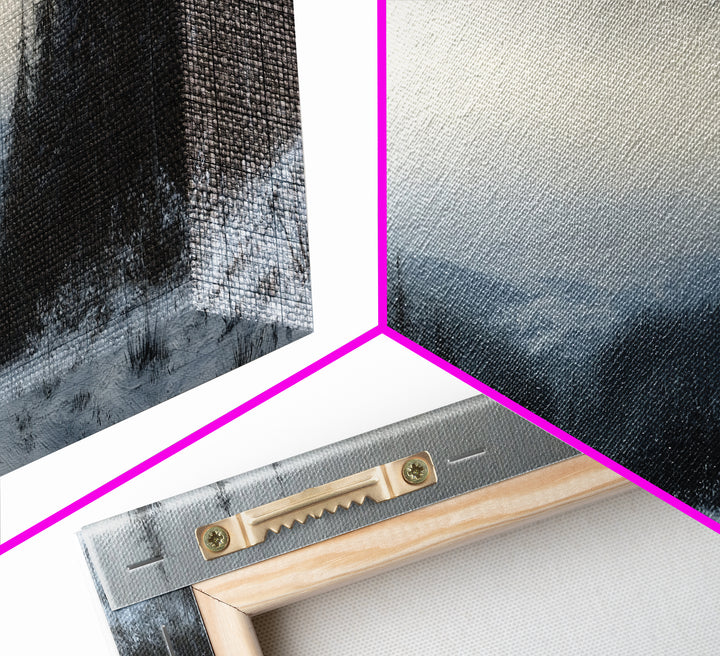 Bleak Winter Landscape Painting Print, Wood Framed Wall Art, Landscape Painting Original, Panoramic Wall Art, Horizontal Large Art