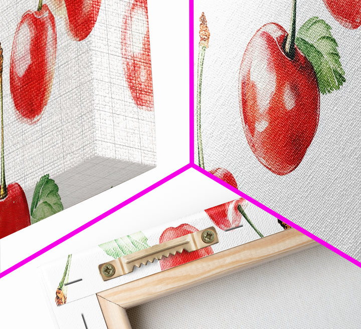 Chery Wall Art Canvas Print - Horizontal Extra Wide Wall Art - Panoramic Kitchen Decor - Kitchen Painting - Cherry Painting - Cherry Decor