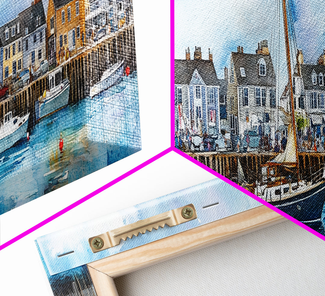 Nantucket Massachusetts Wall Art Framed Canvas Print, Nantucket Painting, Nantucket Nautical Decor, Nautical Landscape Painting