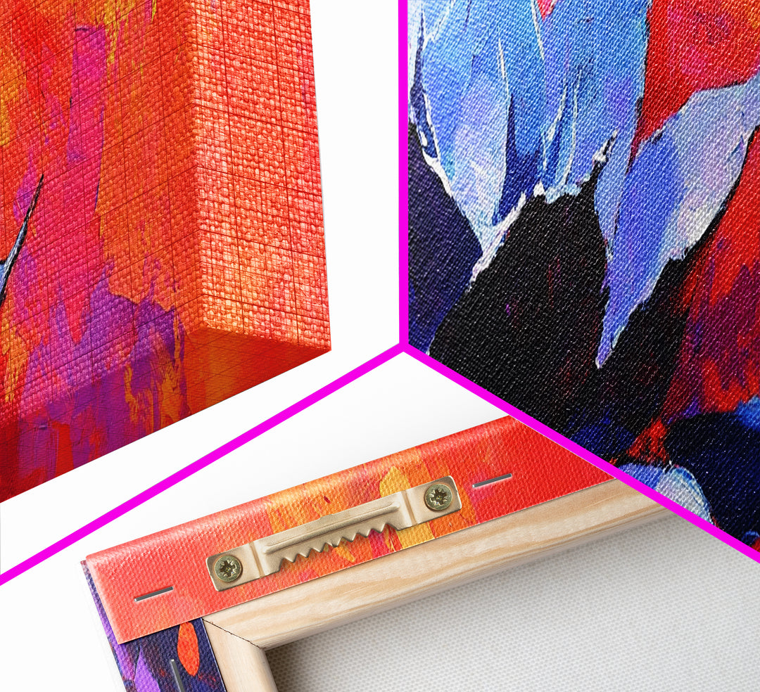 Blue Agave Plant Art Print Canvas Art Mexican Wall Art, Mexican Print, Chicano Art, Panoramic Botanical Wall Art, Colorful Desert Wall Art