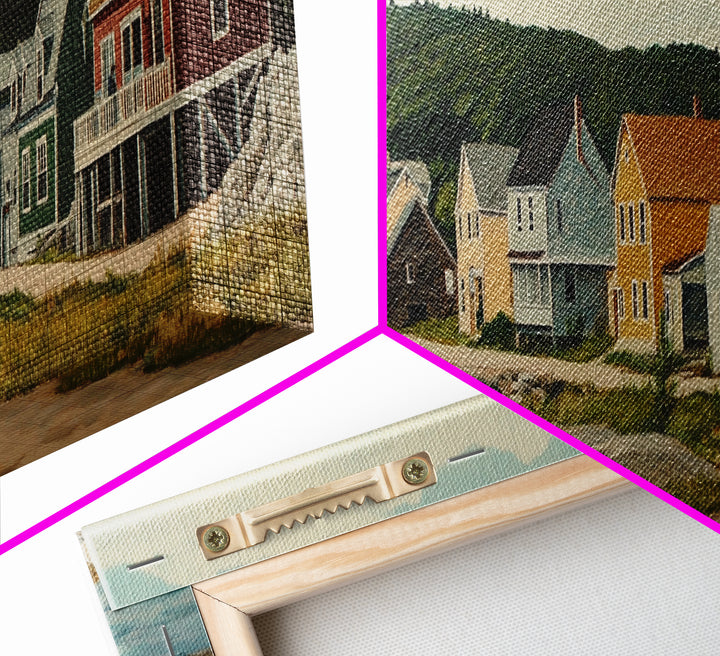 Panoramic Painting Print of Maine, Maine Wall Art, Beautiful Panoramic Seacape Painting, Nautical Landscape Painting