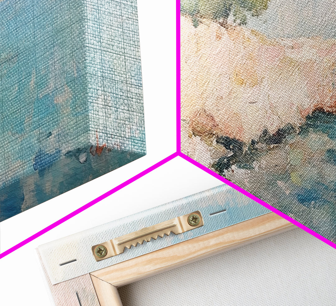 Cliffs Of Moher Oil Painting Print, Boho Whimsical Nautical Landscape Painting Print, Seascapes Wall Art, Kitsch Decor, Eclectic Art