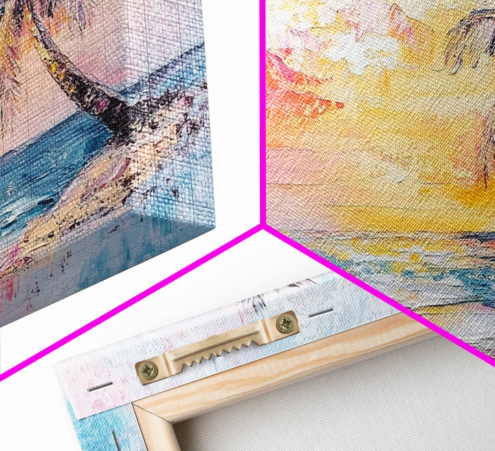 Nautical Seascapes Oil Painting Canvas Print, Nautical Landscape Painting, Beach house or Lake house art, Above Sofa Art, Sunset Painting