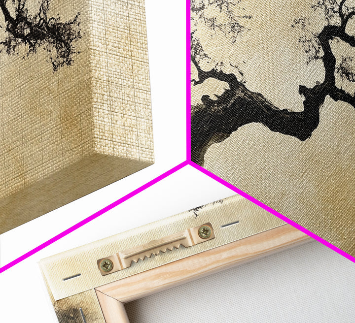 Bonzai Abstract Wall Art Framed Canvas Print, Wabi Sabi Art, Wabi Sabi Decor, Boho Home Decor, Botanical Prints