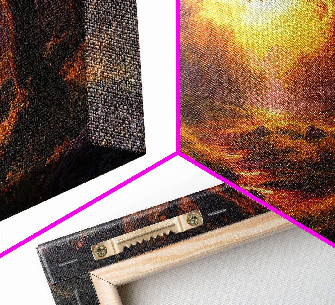 Cute Fantasy Wall Art, Framed Canvas Print, Fantasy Landscape Painting Print, Fairy Art, Fairy Landscape Wall Art Decor