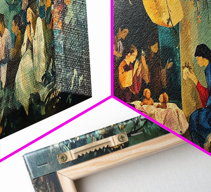 Christian Nativity Jesus In The Manger Ready To Hang Canvas Wall Art - Farmhouse Christmas Decor - Christian Wall Art - Christian Painting