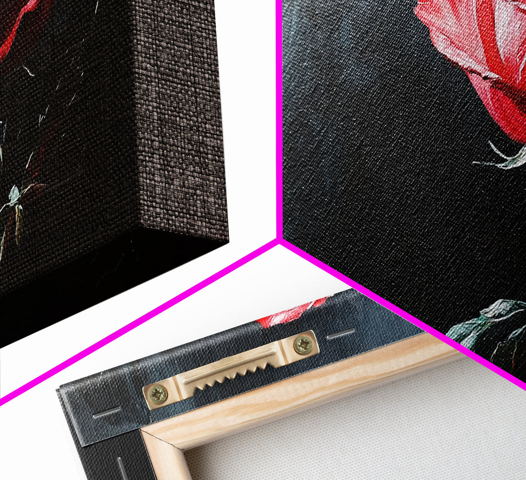 Rose Painting On Canvas Print, Original Art, Flowers Painting, Floral Painting, Framed Canvas Print, Modern Art, Living Room Wall Art, Gift Idea