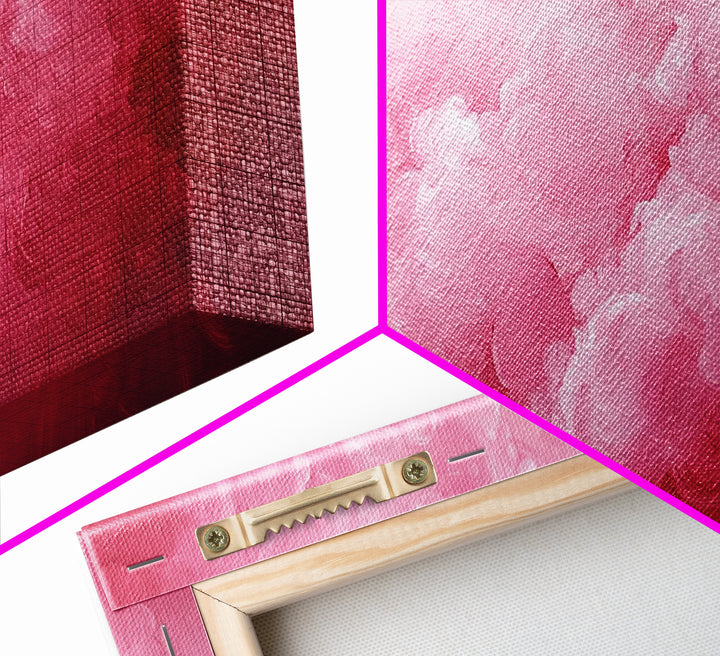 Pink Clouds - Framed Canvas Print - Wood Framed Wall Art - Preppy Decor - Preppy Dorm Room Wall Art - Abstract Pink Wall Art